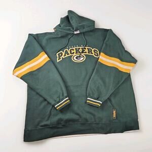 Green Bay Packers Hoodie Mens 2XL Green Vintage Y2K Sweatshirt Pullover